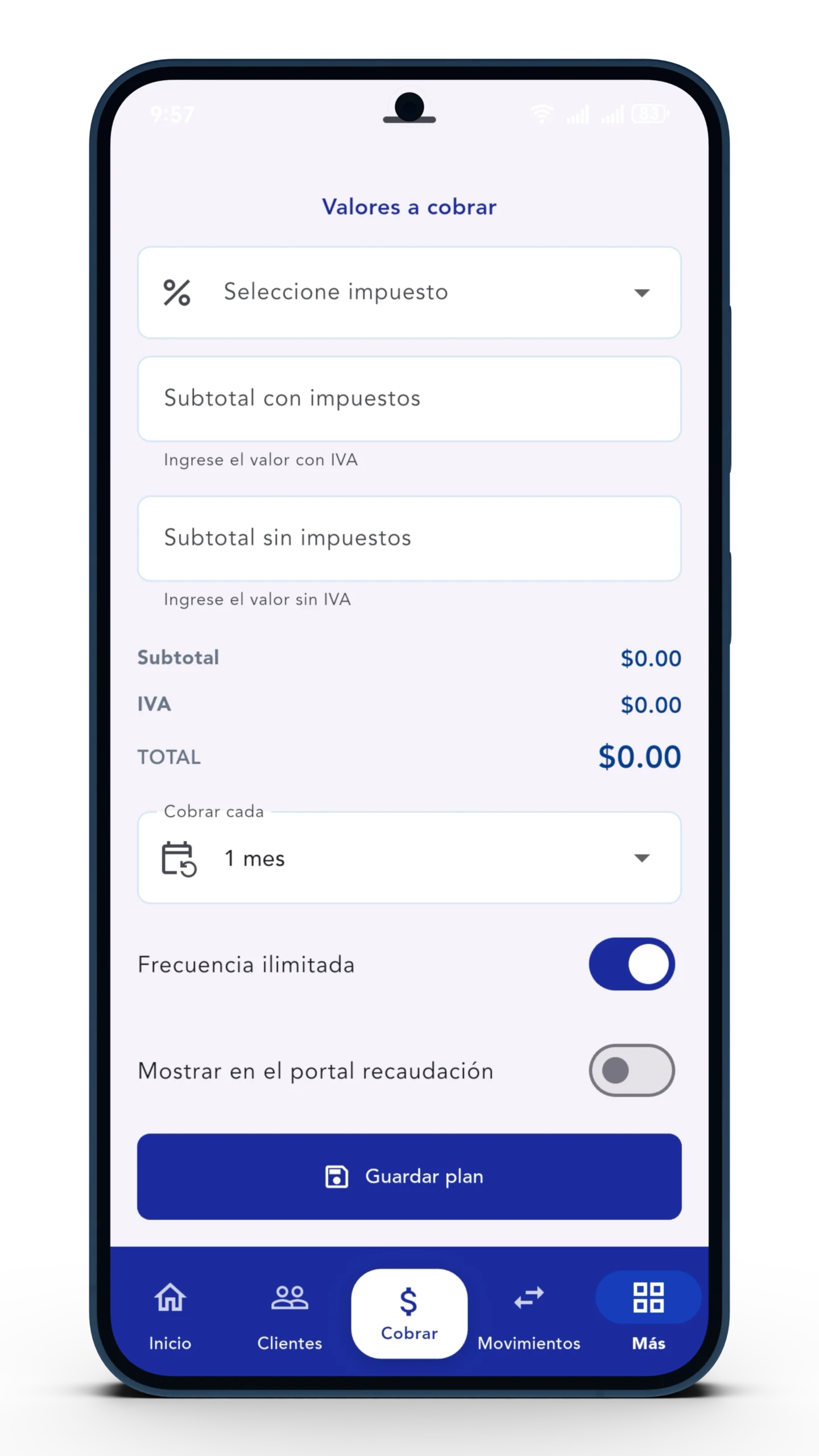 Crear Suscripción